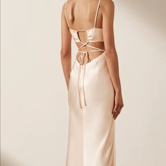 Shona Joy LA LUNE BACKLESS MIDI DRESS - CREAM SIZE US 8 - Picture 4 of 4
